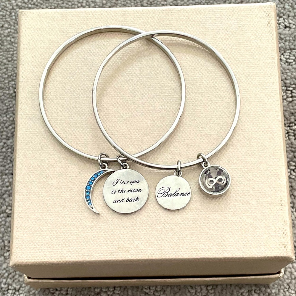 BCBGeneration Bangle Bracelets - Balance and Love You to the Moon and Back